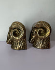 Vintage Mid-Century Brass Ram Bookends
- A Pair