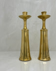 Vintage Brass Candleholders- A Pair By Jens Quistgaard Marked Dansk Design Denmark