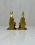 Vintage Brass Bookends Mama Kangaroo with Joey in Marsupium-A Pair by Sarreid