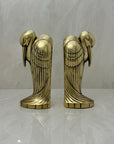 Tall Vintage Brass Pelican Bookends-A Pair