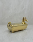 Vintage Brass Dachshund Trinket Box