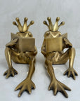 Bronze Frog Prince Bookends-A Pair