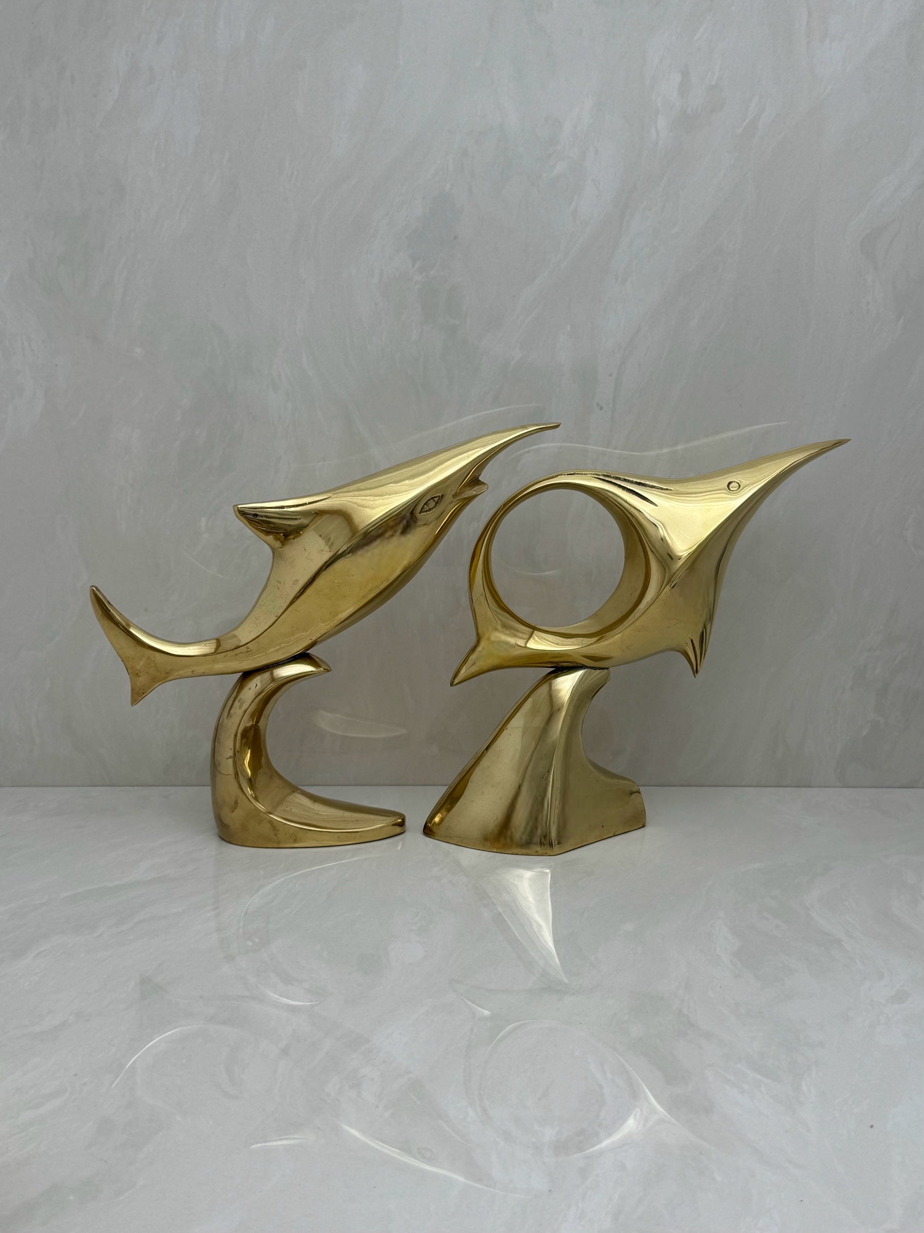 Brass Fish on Stand- A Pair