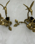 Vintage Brass Hummingbird Candleholders-A Pair