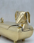 Vintage Brass Dachshund Trinket Box