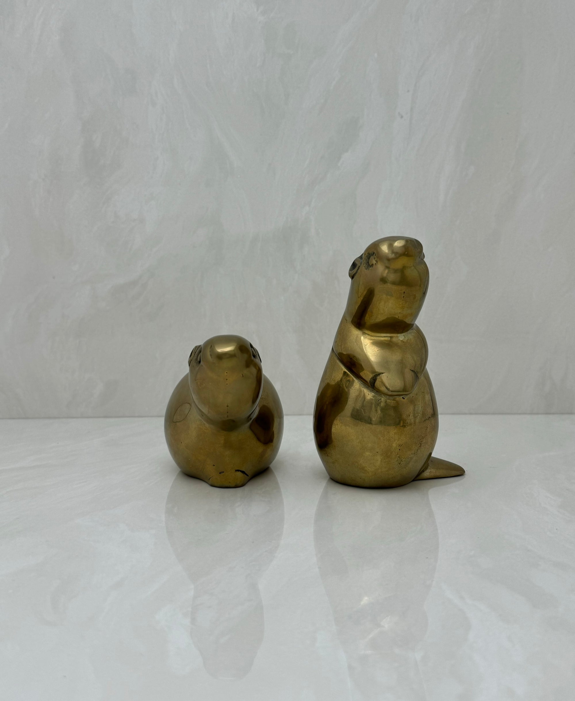 Vintage Brass Beavers-A Pair