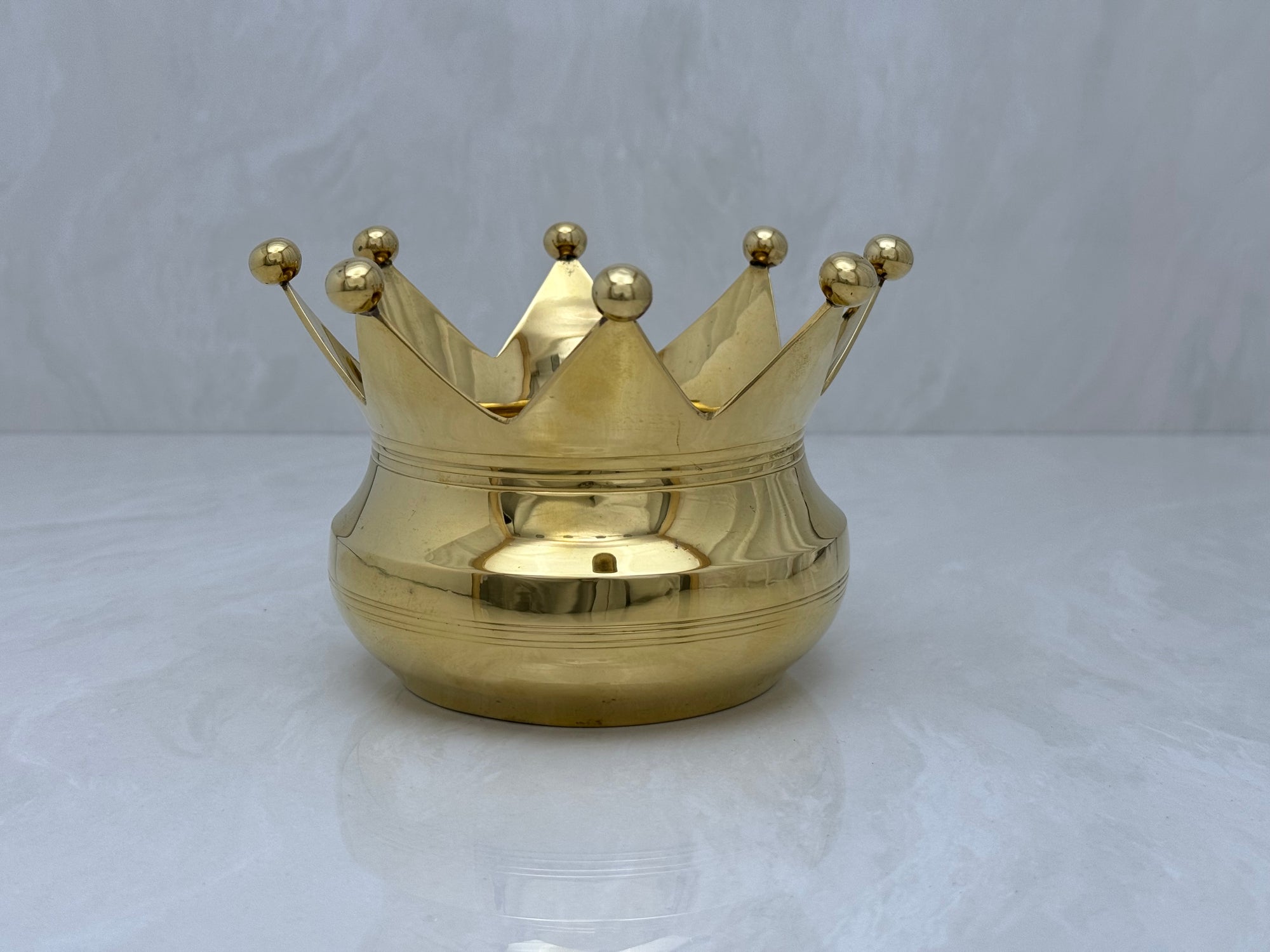 Vintage Brass Crown-Shaped Bowl