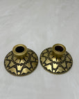 Vintage Brass Candlestick Holders with Crown Motifs - Inspired by Nordisk Malm