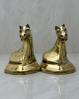 Vintage Brass Horse Head Bookends-A Pair