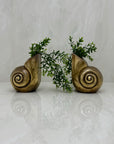 Vintage Brass Shell Vases/Bookends-A Pair