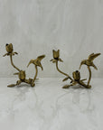 Vintage Brass Hummingbird Candleholders-A Pair