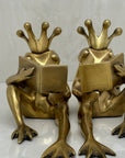 Bronze Frog Prince Bookends-A Pair