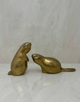 Vintage Brass Beavers-A Pair