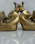 Bronze Frog Prince Bookends-A Pair