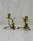 Vintage Brass Hummingbird Candleholders-A Pair