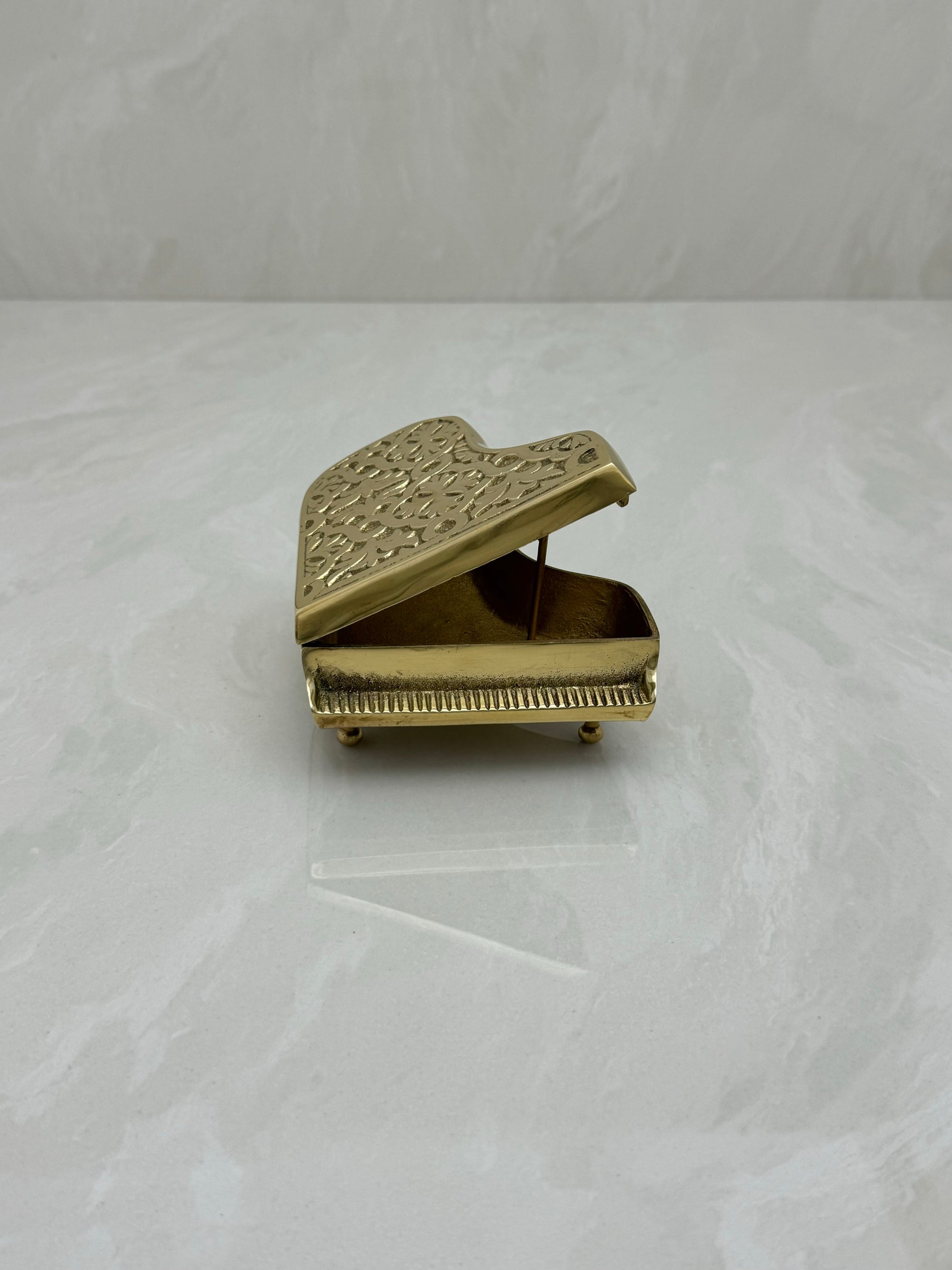 Vintage Brass Piano Trinket Box