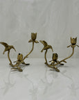 Vintage Brass Hummingbird Candleholders-A Pair