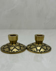 Vintage Brass Candlestick Holders with Crown Motifs - Inspired by Nordisk Malm