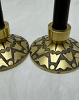 Vintage Brass Candlestick Holders with Crown Motifs - Inspired by Nordisk Malm