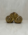 Vintage Brass Shell Vases/Bookends-A Pair