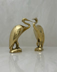 Vintage Brass Heron Birds-A Pair