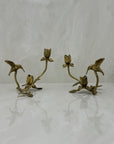 Vintage Brass Hummingbird Candleholders-A Pair