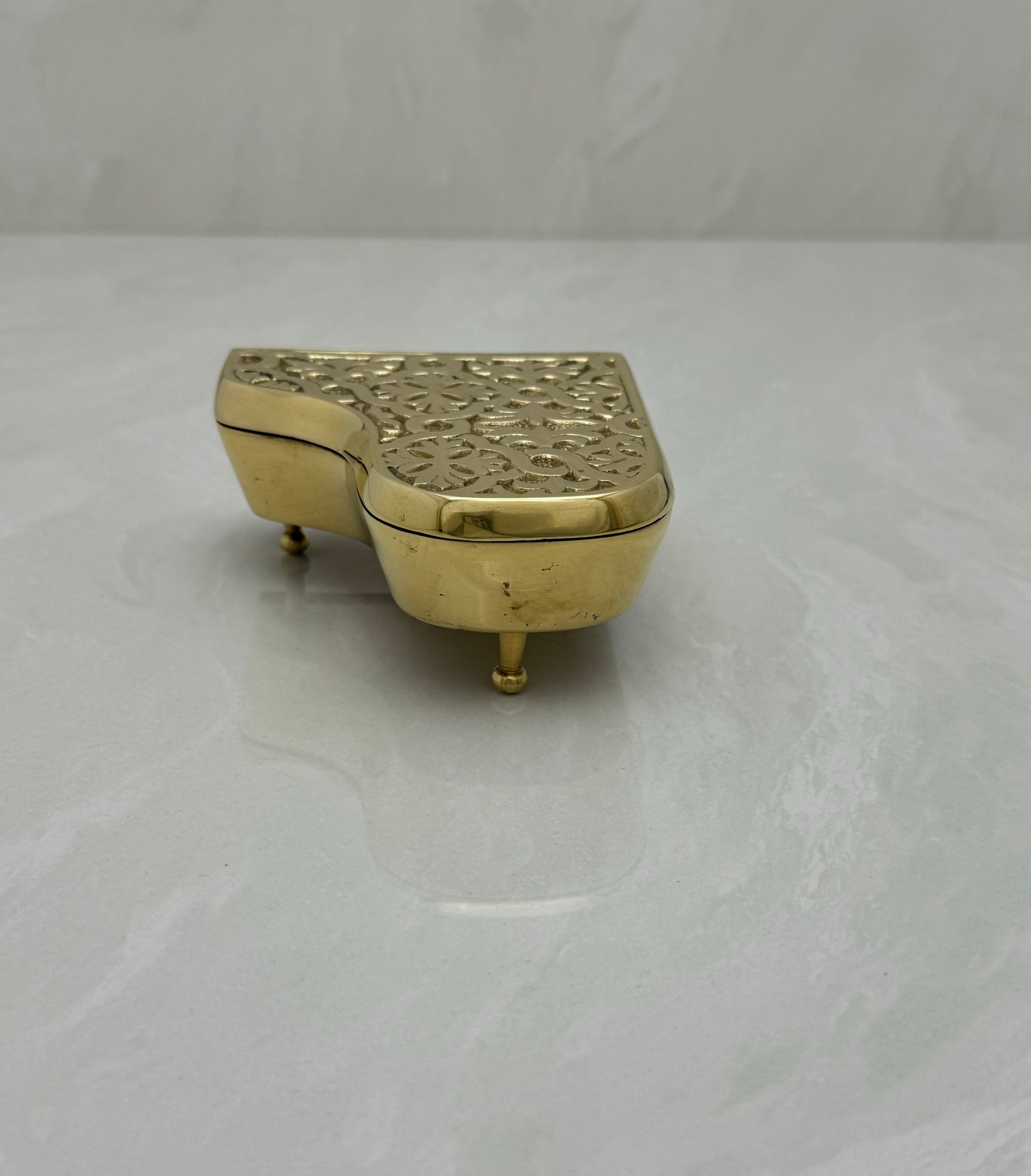 Vintage Brass Piano Trinket Box