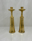 Vintage Brass Candleholders- A Pair By Jens Quistgaard Marked Dansk Design Denmark