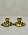 Vintage Brass Candlestick Holders with Crown Motifs - Inspired by Nordisk Malm