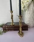 Vintage/Antique Brass Lion Candleholders- A Pair