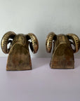 Vintage Mid-Century Brass Ram Bookends
- A Pair