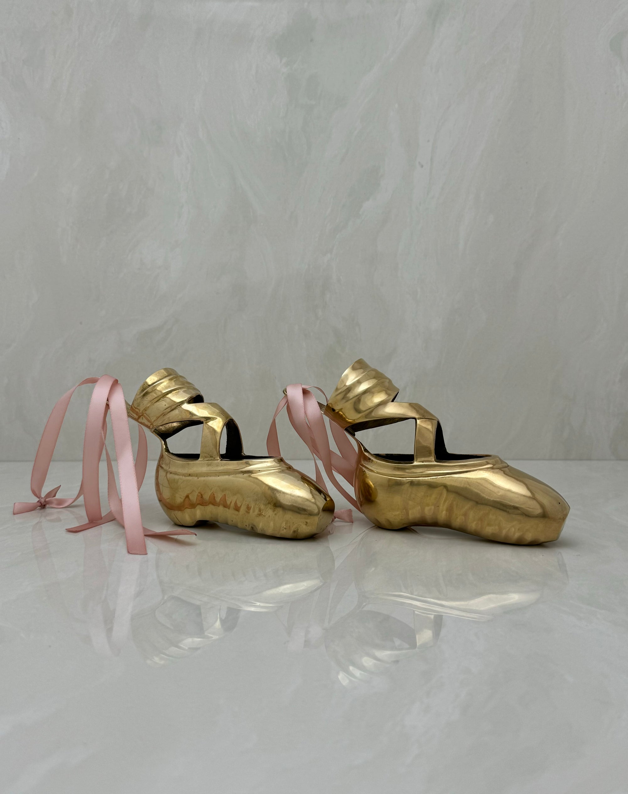 Vintage Brass Ballerina Slippers-A Pair