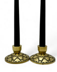 Vintage Brass Candlestick Holders with Crown Motifs - Inspired by Nordisk Malm