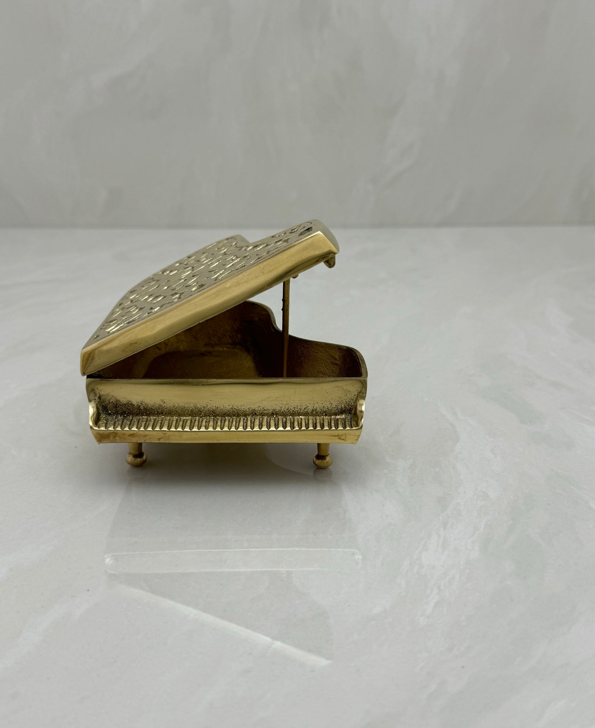 Vintage Brass Piano Trinket Box