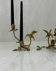 Vintage Brass Hummingbird Candleholders-A Pair