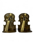 Vintage Brass Guitar Bookends-A Pair