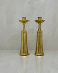 Vintage Brass Candleholders- A Pair By Jens Quistgaard Marked Dansk Design Denmark