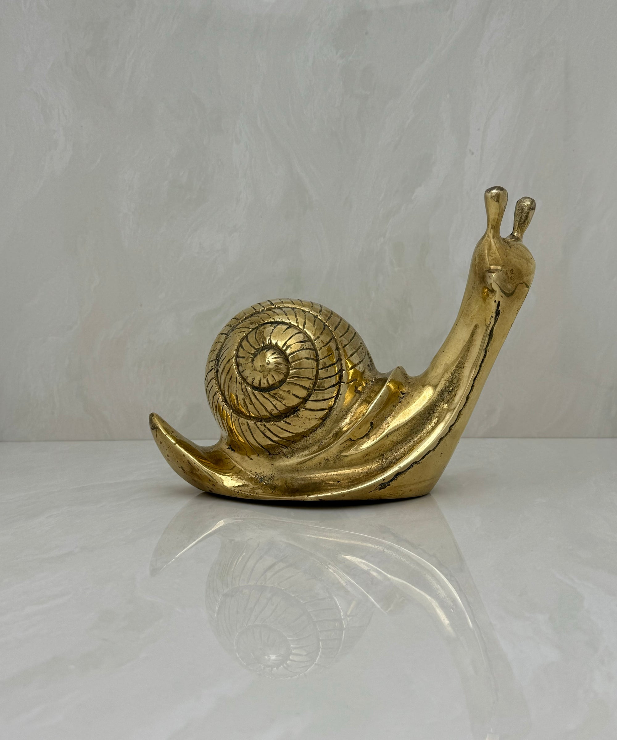 Vintage Brass Snail-Large