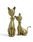 Vintage Brass Cats with Bow tie-A Pair