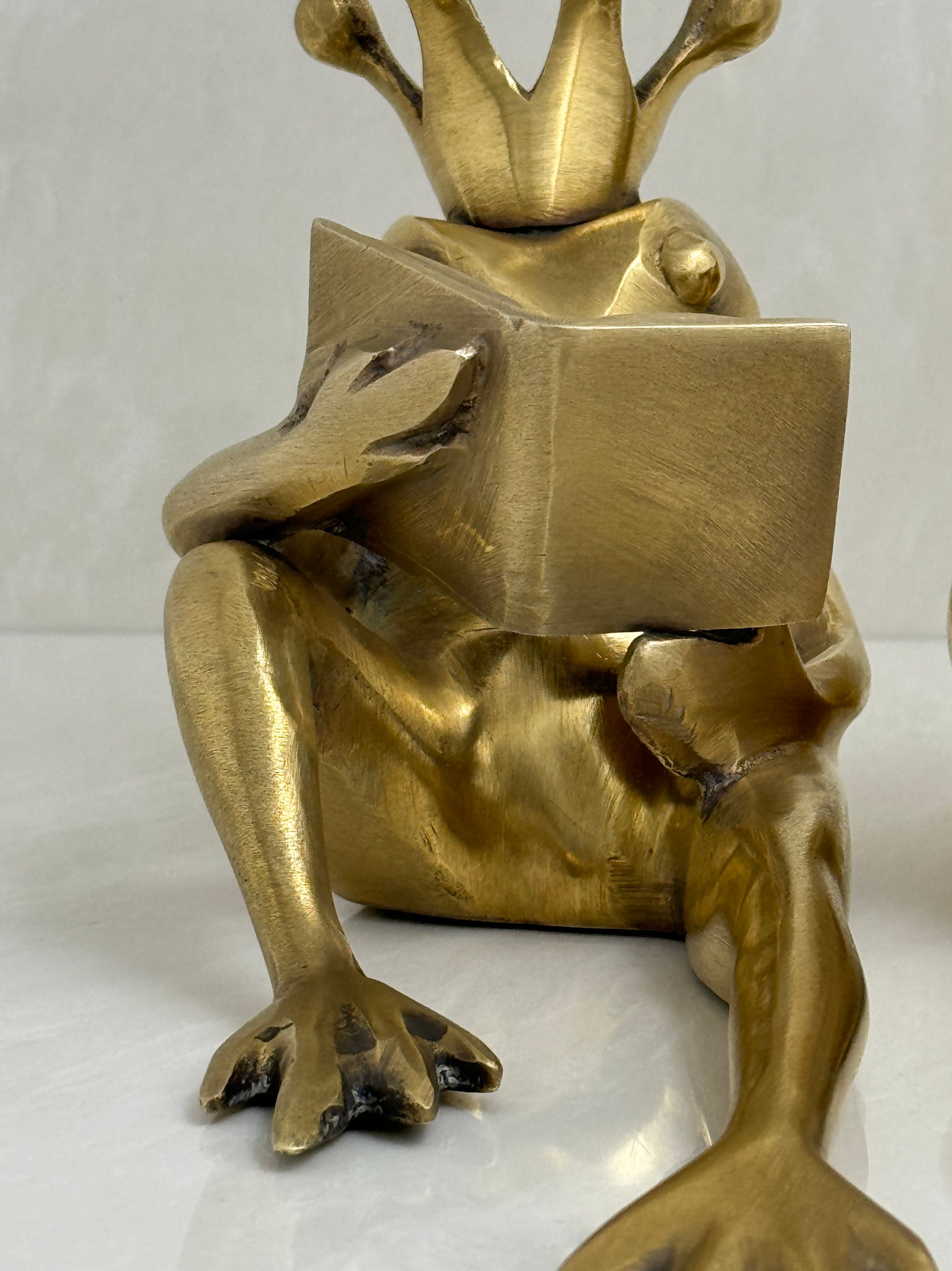 Bronze Frog Prince Bookends-A Pair