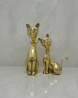 Vintage Brass Cats with Bow tie-A Pair