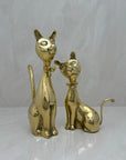 Vintage Brass Cats with Bow tie-A Pair