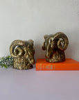 Vintage Mid-Century Brass Ram Bookends
- A Pair