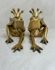 Bronze Frog Prince Bookends-A Pair