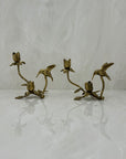 Vintage Brass Hummingbird Candleholders-A Pair