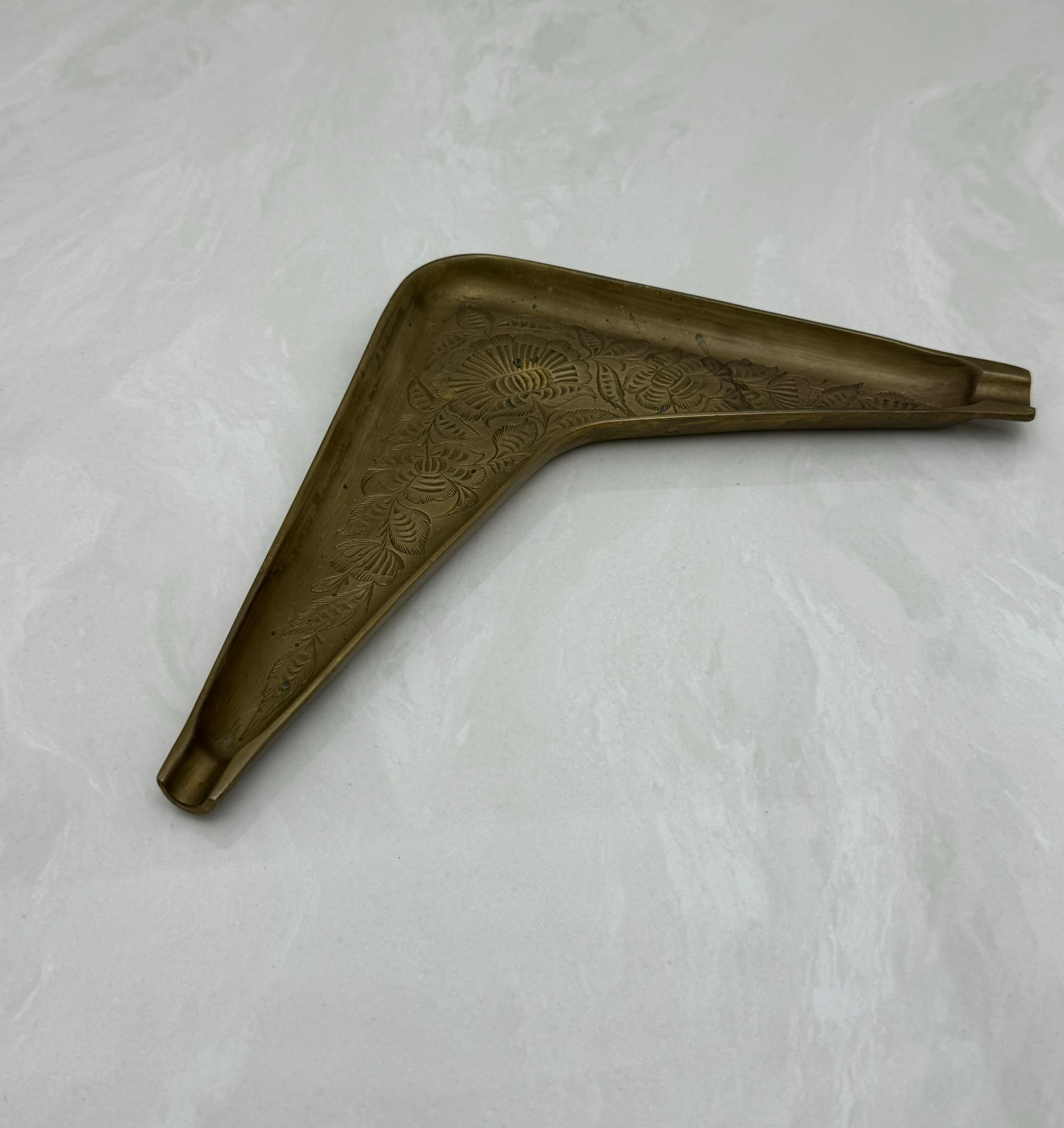 Vintage Brass Boomerang Ashtray