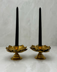 Vintage Brass Flower Candleholders-A Pair