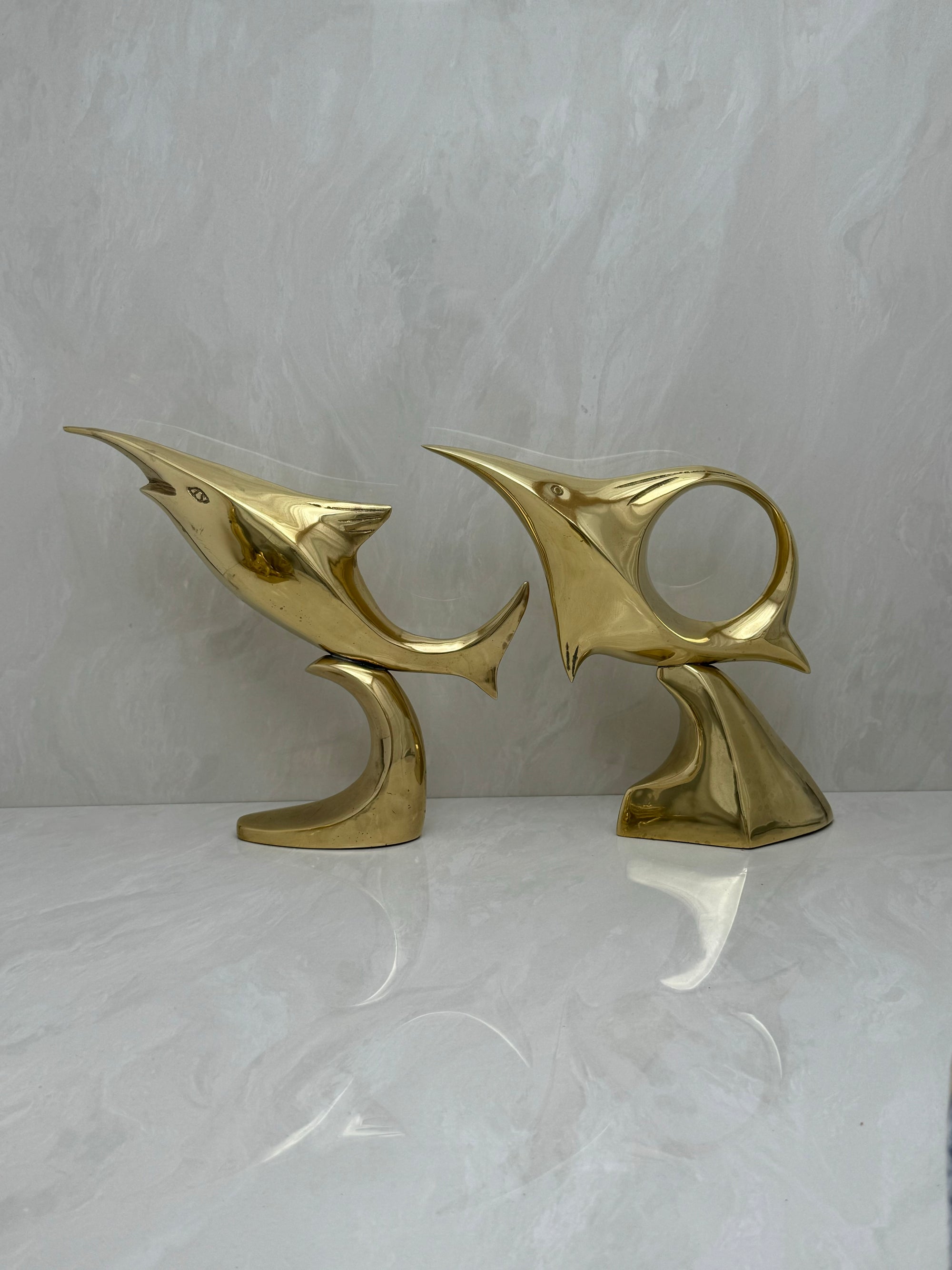 Brass Fish on Stand- A Pair