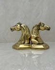 Vintage Brass Horse Head Bookends-A Pair